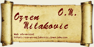 Ozren Milaković vizit kartica